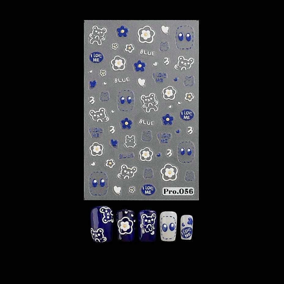 Wansheng Cartoon Cute Ghost Skull Spider Web Nail Back Glue