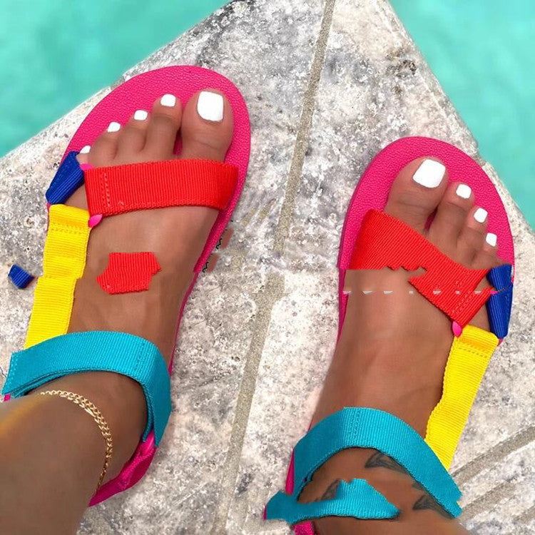 Summer Color Sandals European And American Leisure Large Size