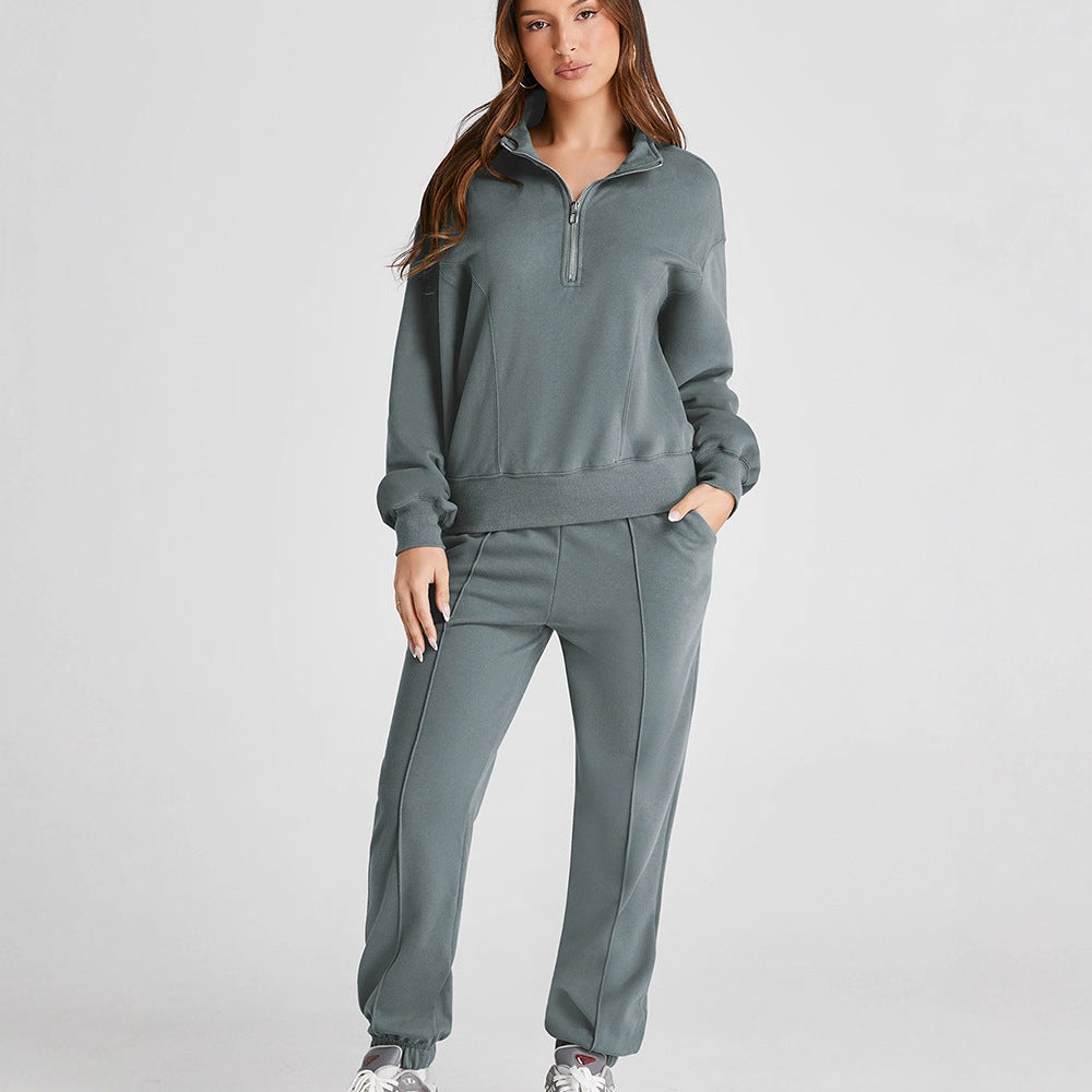 Shiying AutumnWinter New Solid-Color Sporty Casual Womens Set