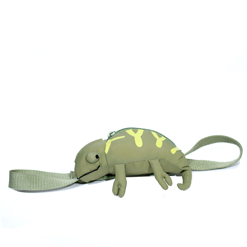 Tegneserie Søde Grøn Firben Taske Kamæleon Børnetaske