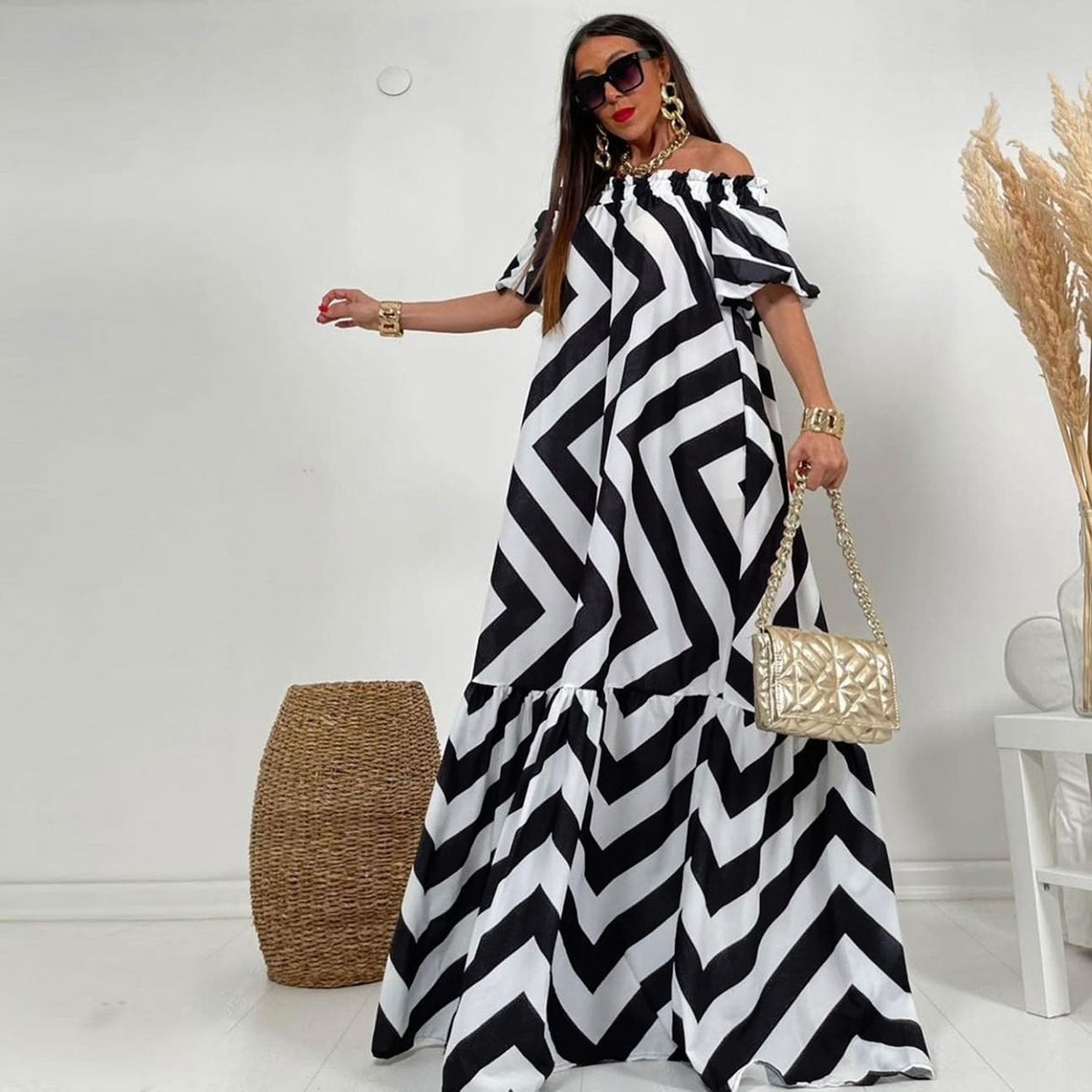Fashion Women's Bubble Sleeve Dress