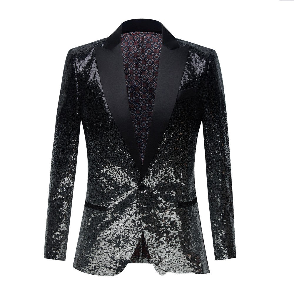Men's Gradual Change Sequin Suit Host