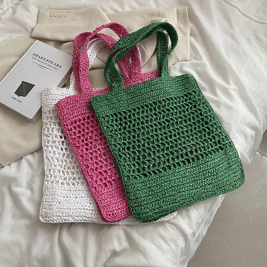 Women's New One-shoulder Large-capacity Fashion Woven Bag