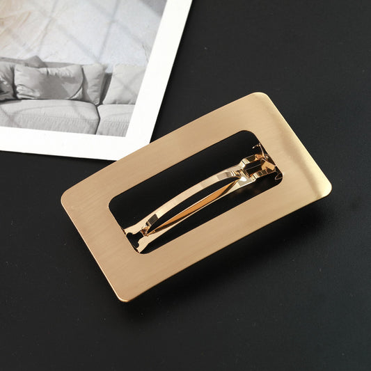 Large Rectangular Hollow Barrettes Brushed