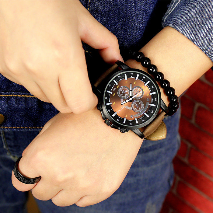 Department of sports leisure business men male belt table quartz watch waterproof fashion fashion men's custom
