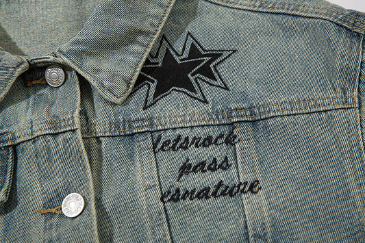 American High Street Vintage XINGX Embroidered Denim Jacket