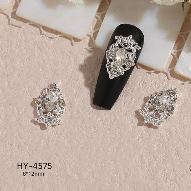 New Nail Beauty Butterfly Silver Metal Alloy Rhinestone DIY Ornament Accessories