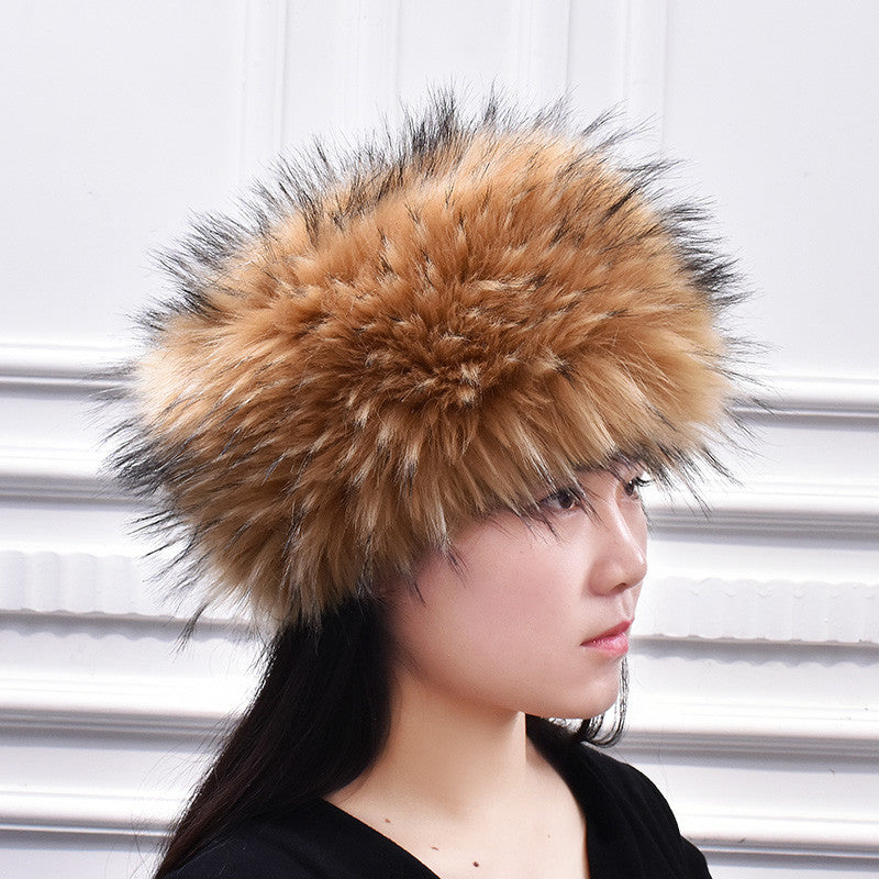 Women's Fashionable All-Match Hat, Northeast Ethnic Style Artificial Wool Hat, Winter