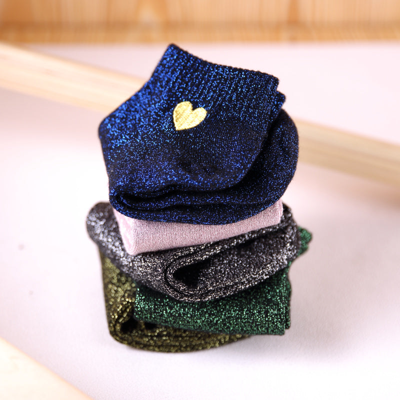 Shiny filigree ladies boat socks