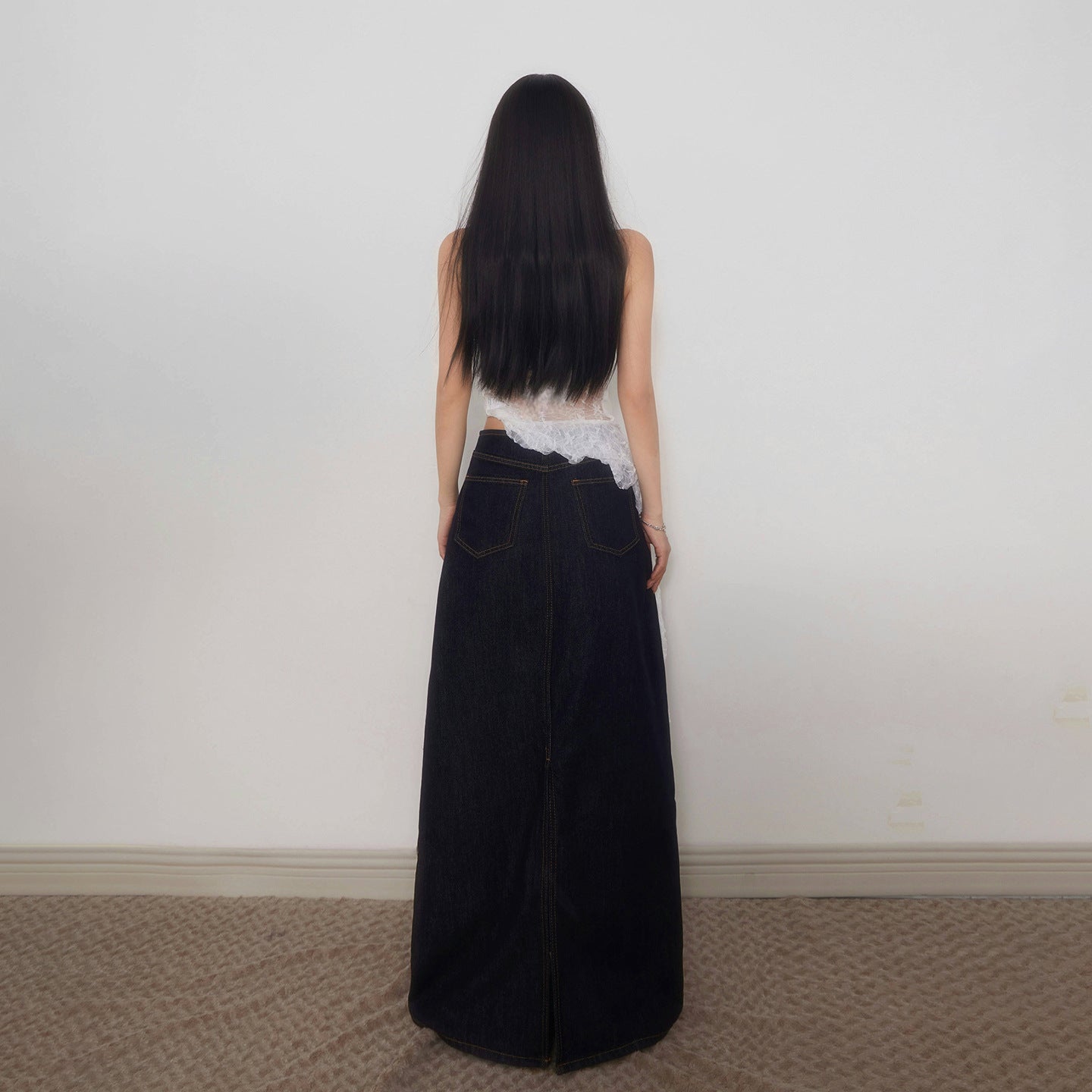 Summer New Arrival American-Style Retro High-Waist Straight Pencil Skirt