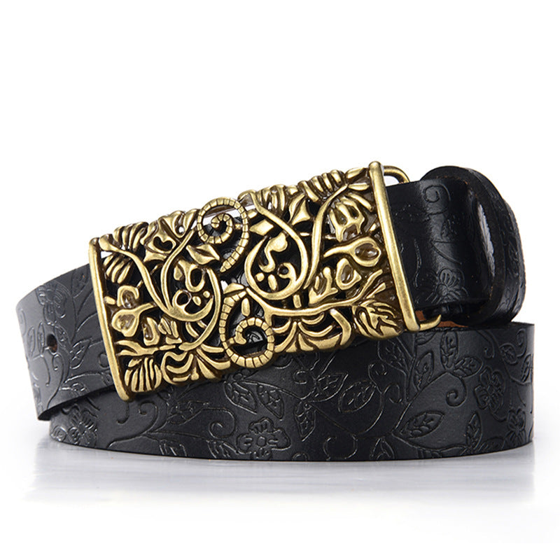 Women's Leather Casual Multifunctional Denim Skirt Belt