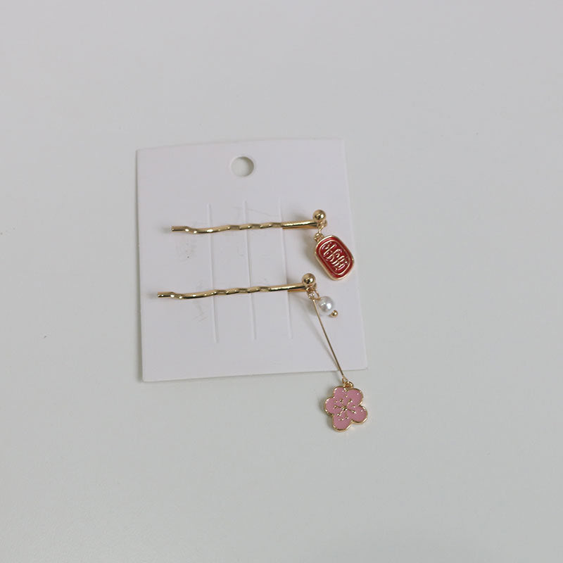 Japanese style girl jewelry rabbit pendant fan hairpin