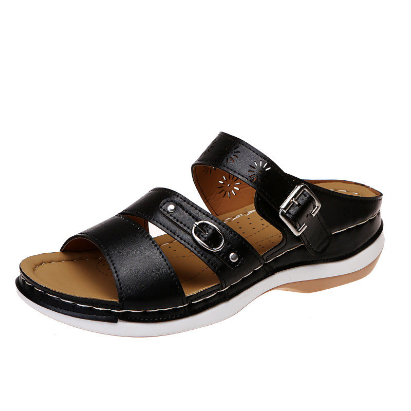 New Foreign Trade Plus Size Hollow-out Fashion Wedge Ladies Casual Sandals