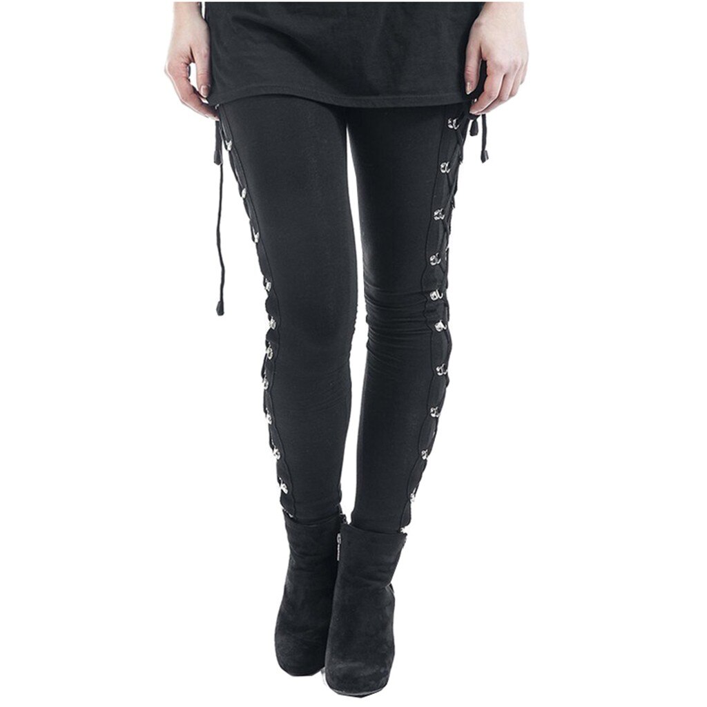 Slim Height Stretch All-Match Lace-Up Leggings Casual Pants