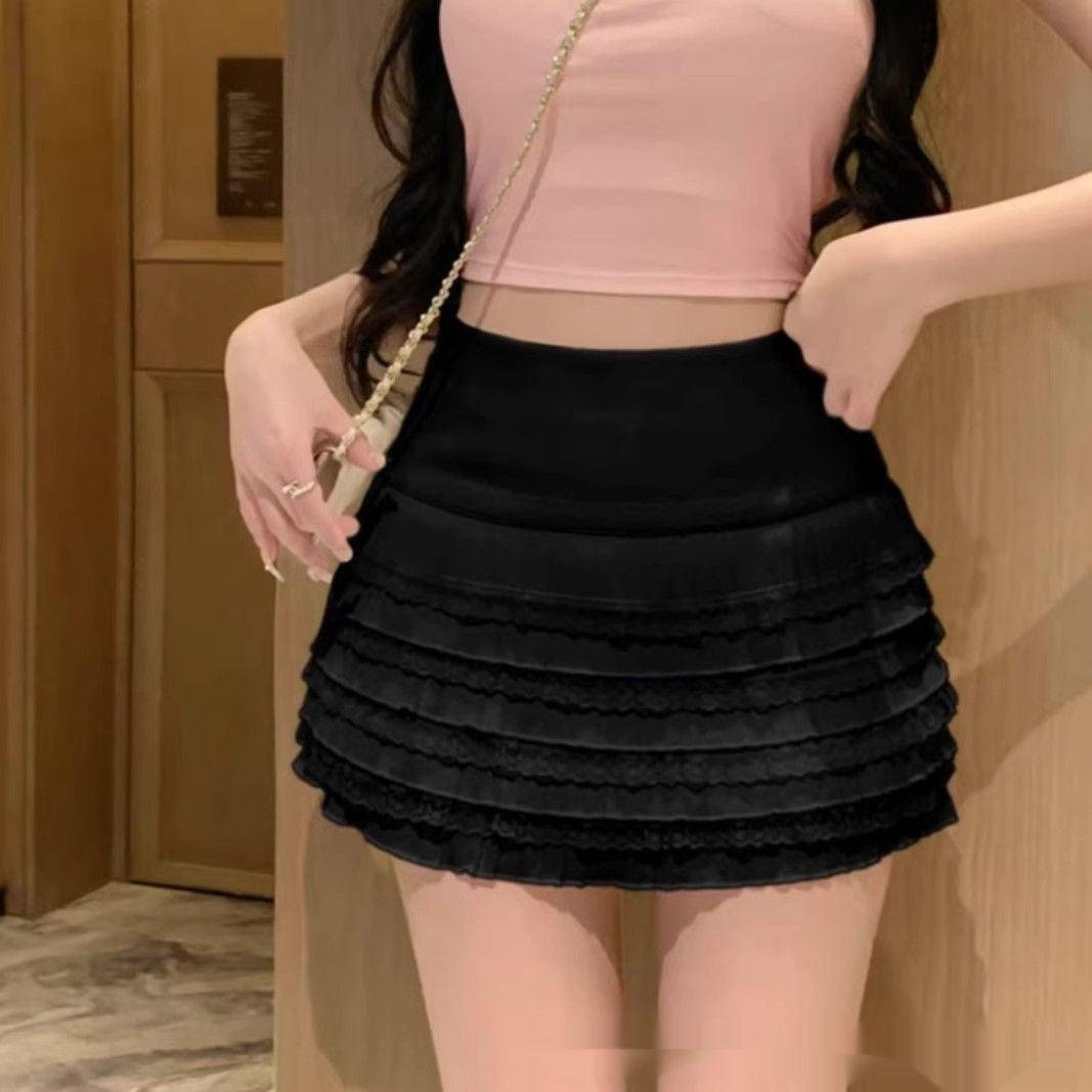 Sweet Lace High-waist Bodycon Skirt