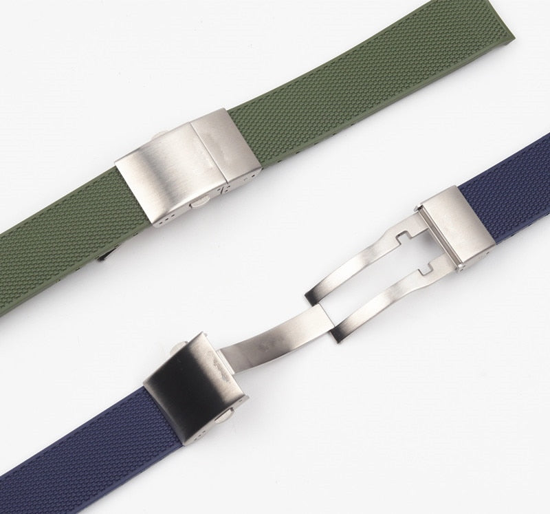 Men's sports diving silicone rubber watch strap