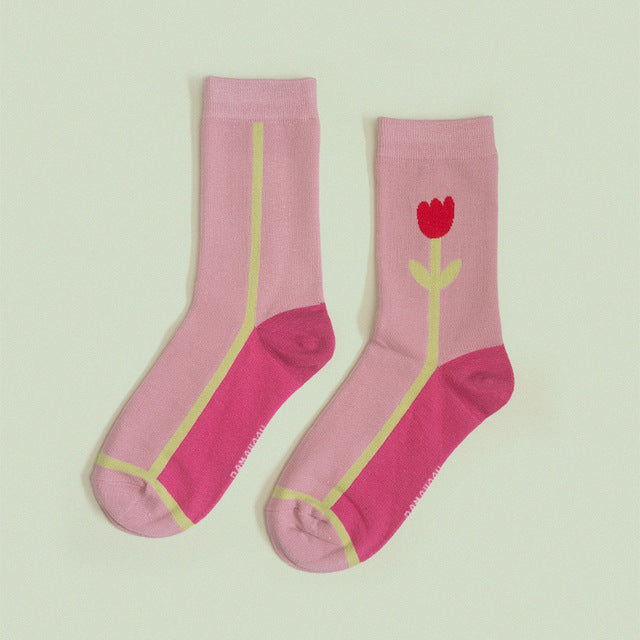 Mid-tube female socks