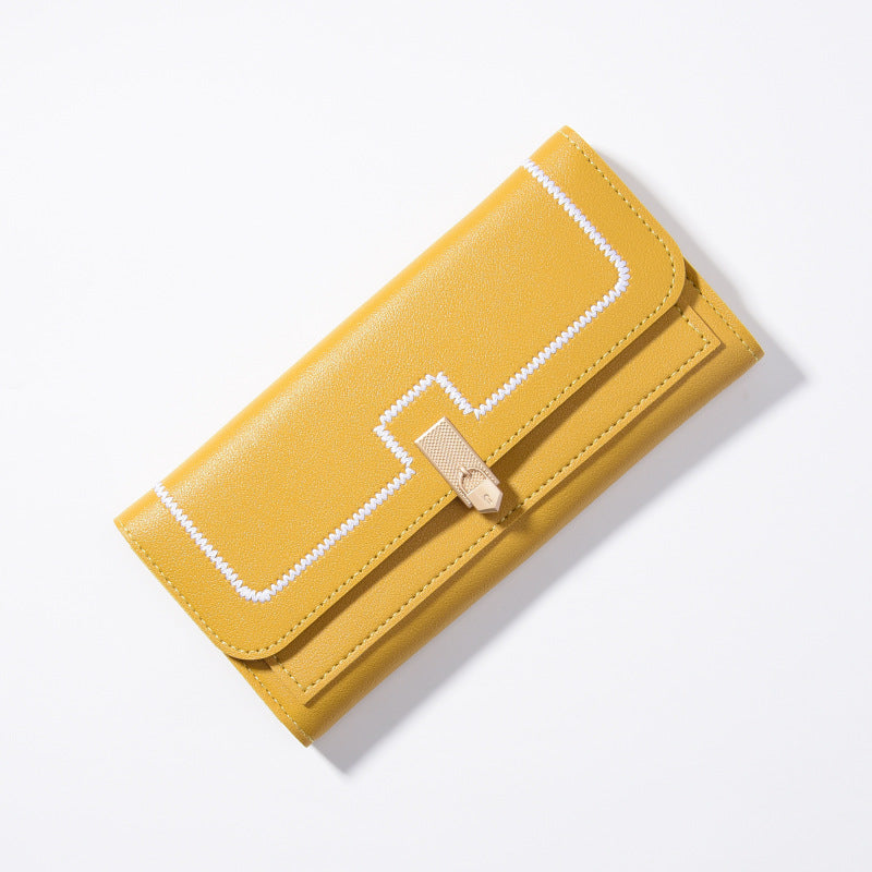Women's Long And Simple Student Large Capacity Multi-card-slot Clutch