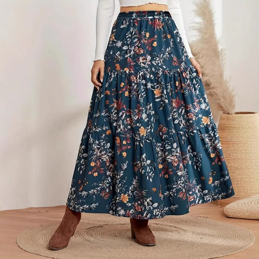 Printed Casual All-match Bohemian Skirt