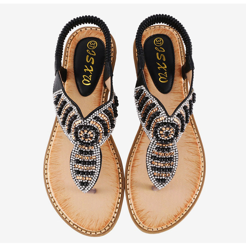 Thong Elastic Strap Sandals Cross Border Plus Size Fashion Women's
