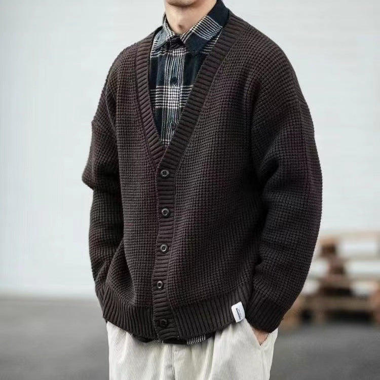 Retro Fashionable Knitted Cardigan Men's Sweater