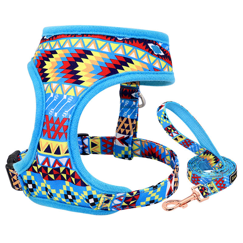 New Plaid Pet's Chest-back Trendy Small And Medium Sized Dog Breathable Chest Strap Dog Traction