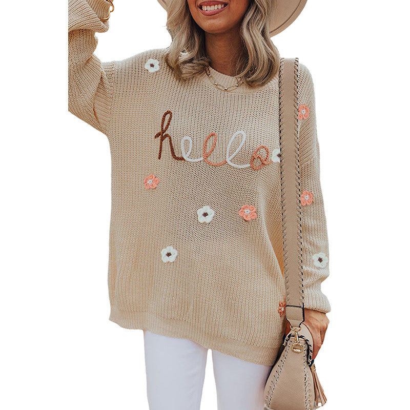 Autumn New Round Neck Knitted All-matching Loose Sweater
