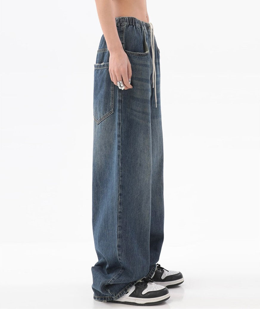 Women's Retro Slim Loose Wide Leg Jeans