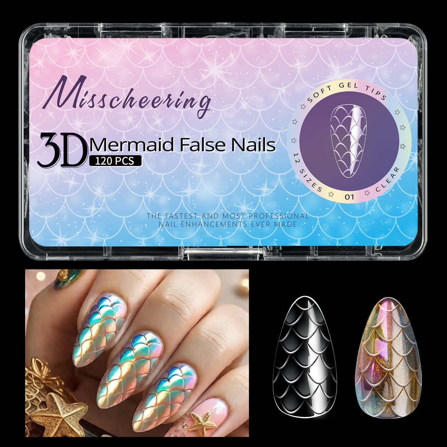 Scale Long Shaping Nail Tip  3D