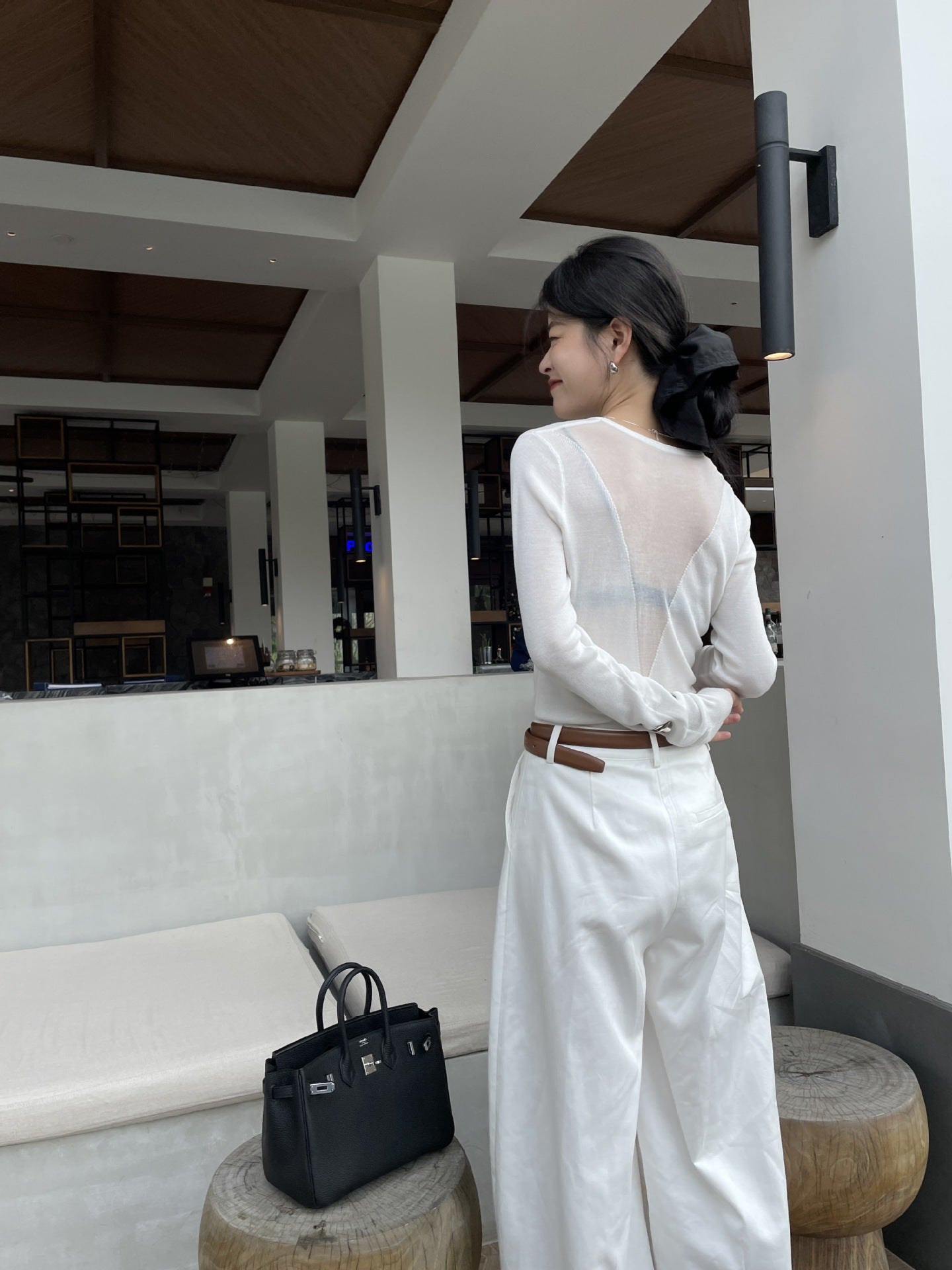 Loose All-match High Waist Commuter Straight-leg Trousers