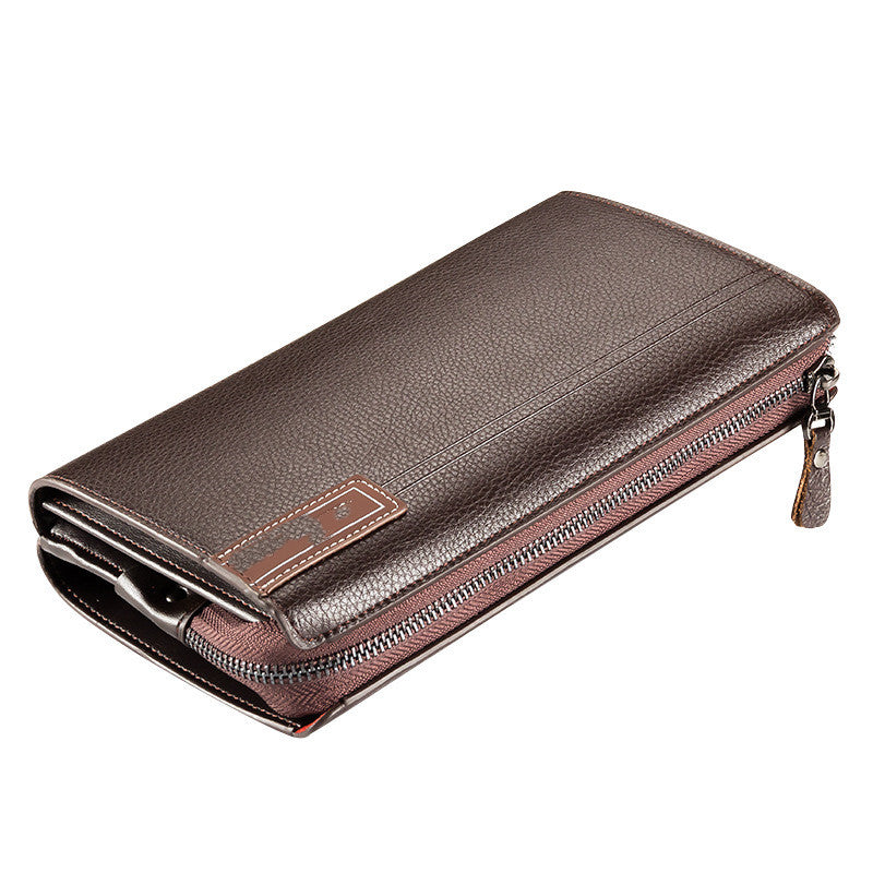 Men's Business Casual Large Capacity Lychee Pattern Wallet