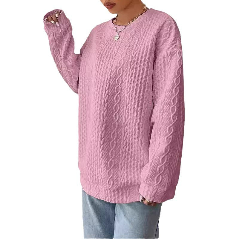 Women's Casual And Comfortable Jacquard Round Neck Sweater