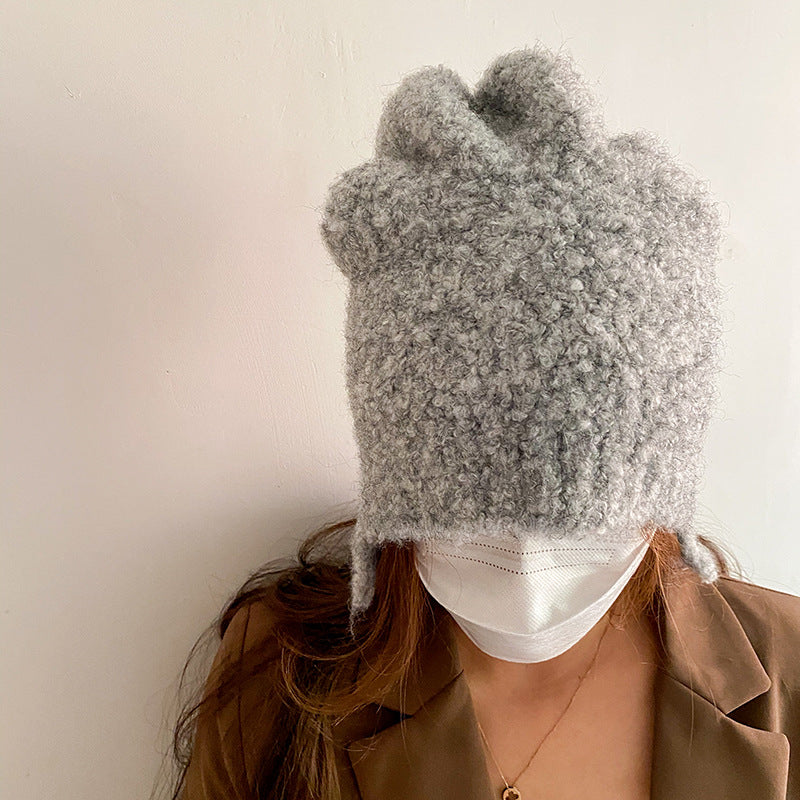 Women's Winter Day Protection Wool Ear Hat