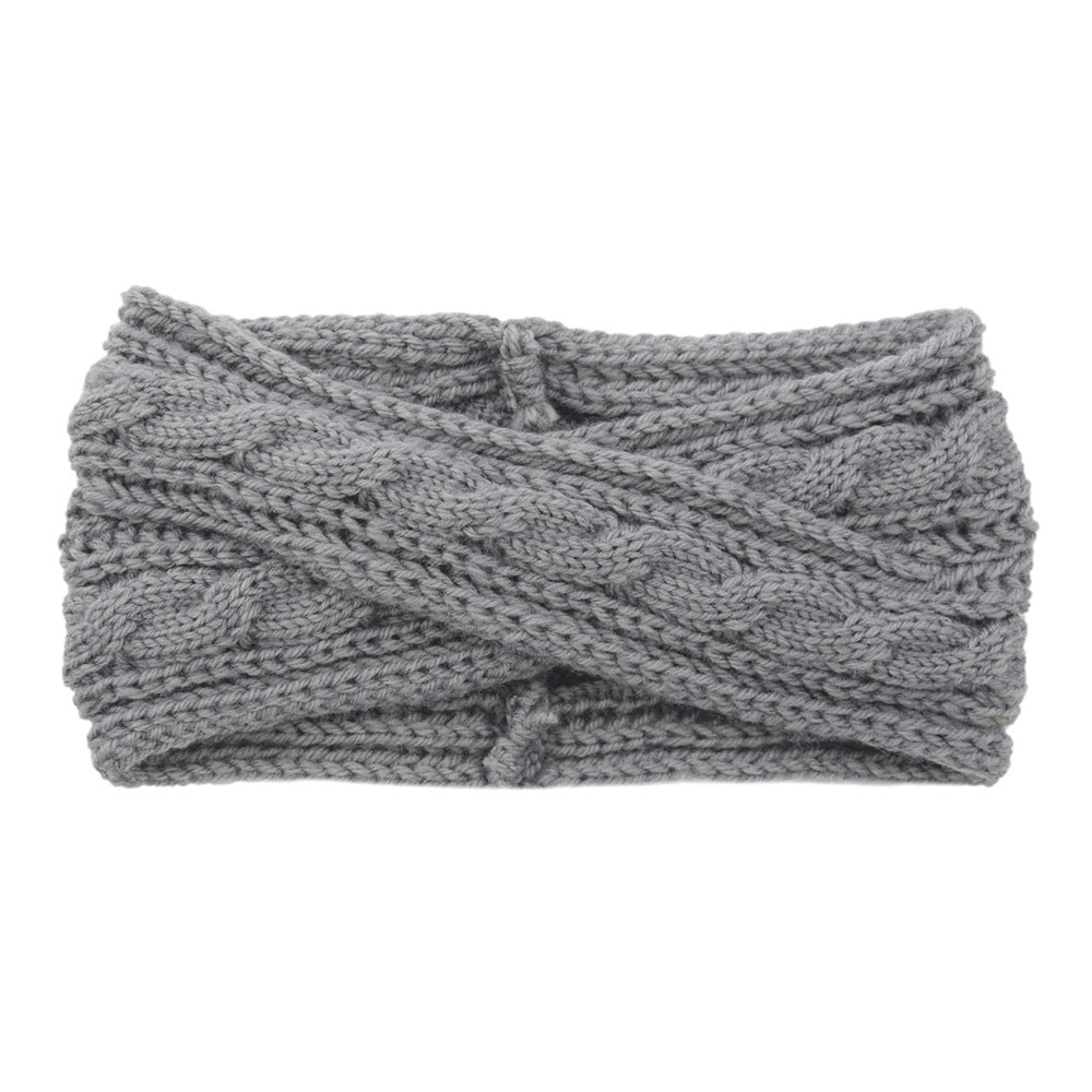 European And American Knitting Twist Cross Wool Hair Band