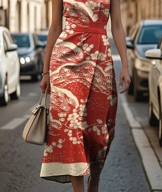 Elegant Sleeveless Floral Dress For Women