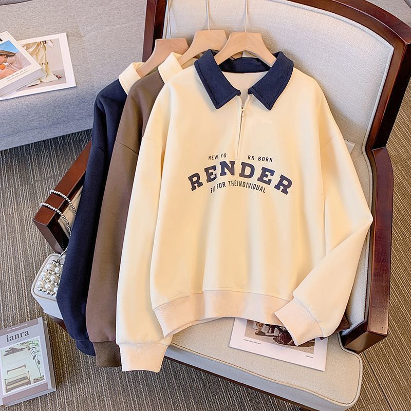Forår og efterår farvematchende tynd langærmet sweater til kvinder