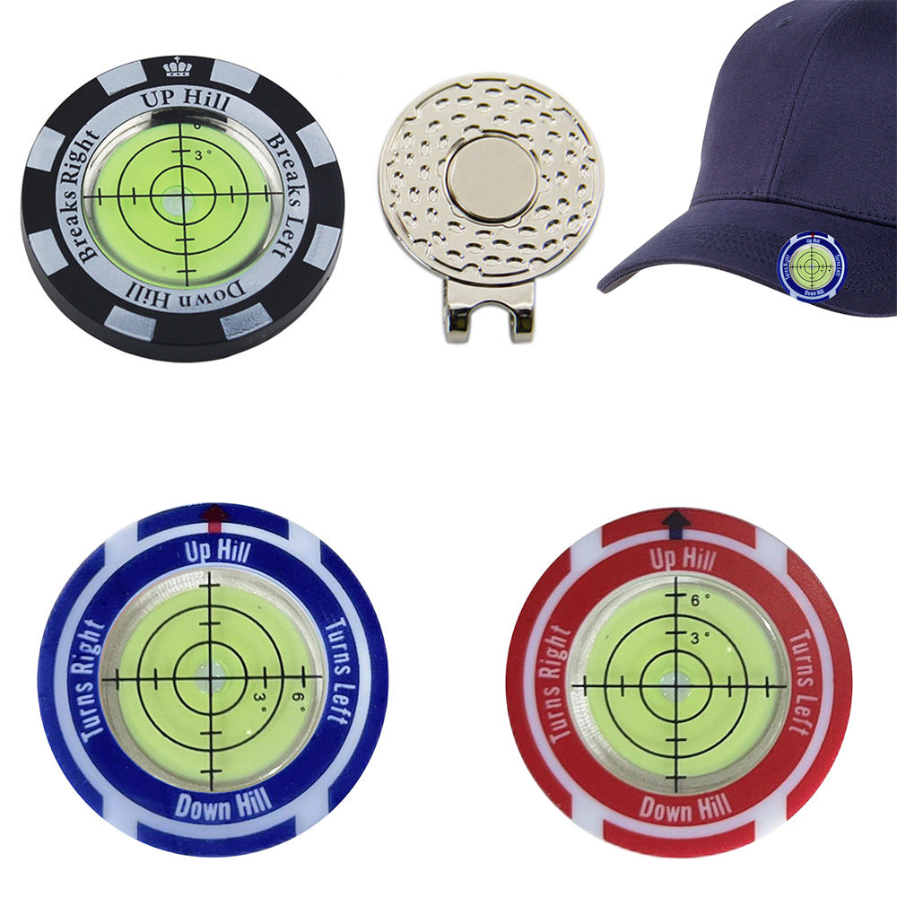 Golf Level Hat Clip Measurement With Position Mark Green Level