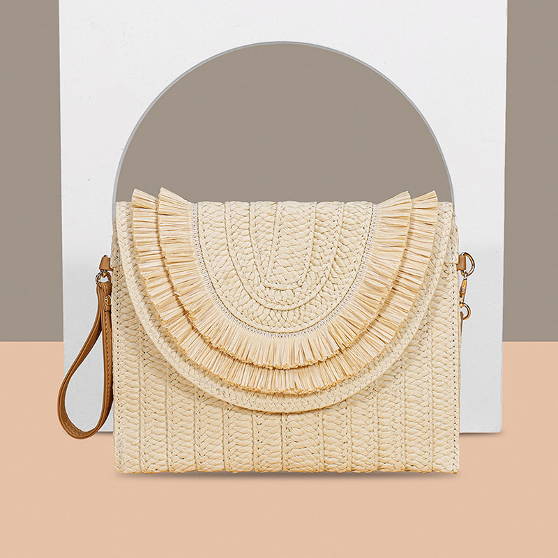 Women's Fashion Straw Bag Diagonal Span