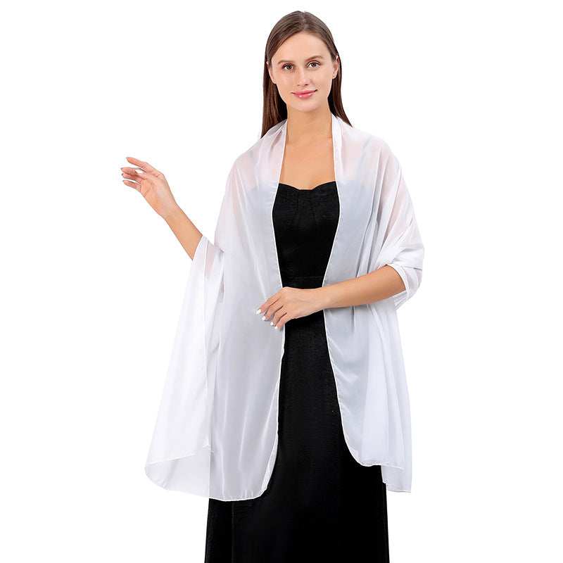 High Quality Solid Color Chiffon Dinner Shawl