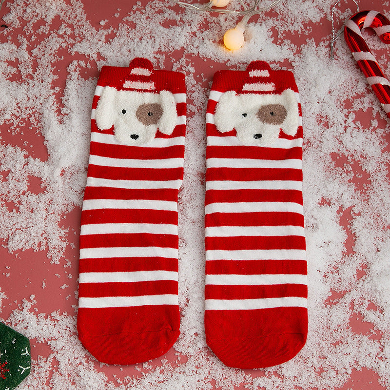 New Christmas Stockings European And American Women's Cotton Straight