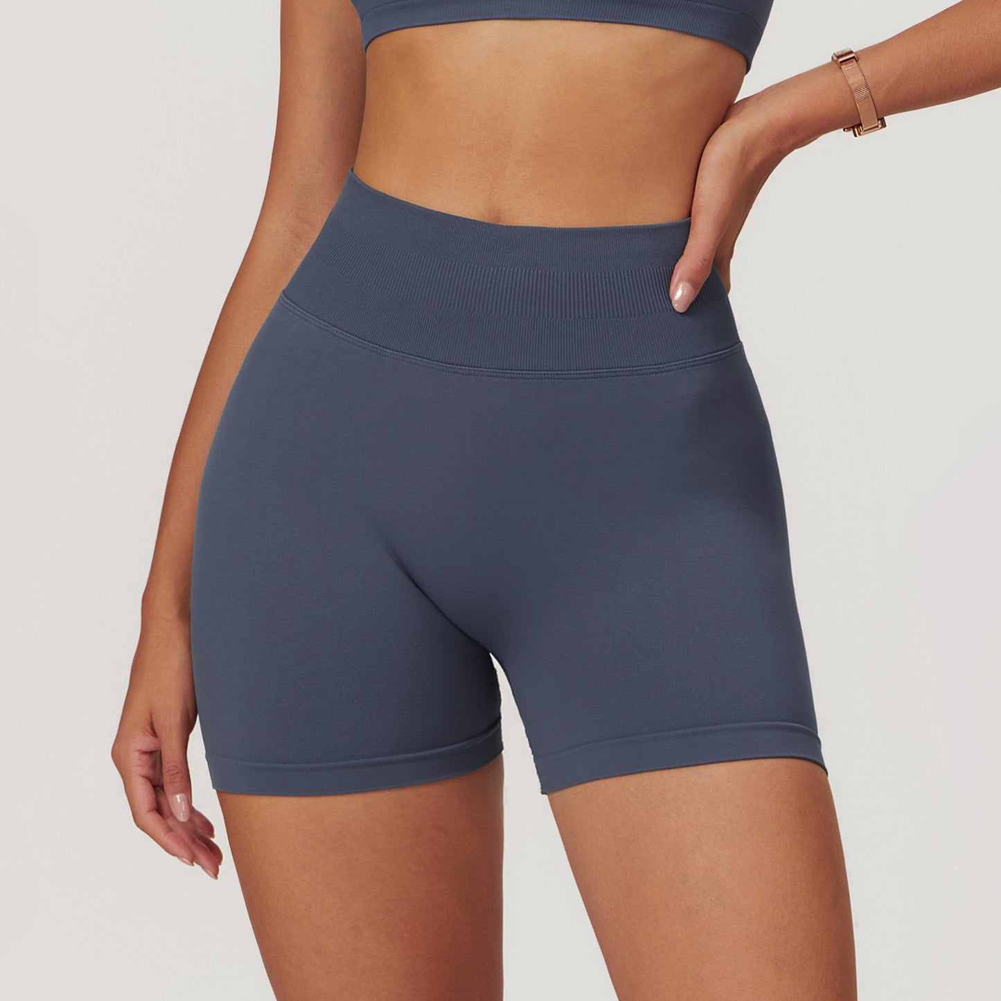 Seamless High Waist Yoga Shorts Skinny Hip Raise Exercise Workout Pants