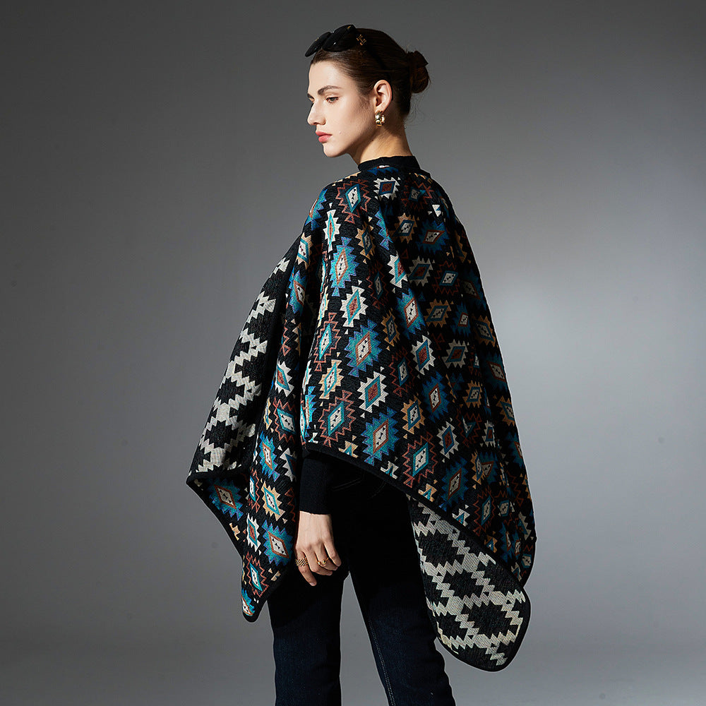 New European And American Spring, Autumn And Winter Ethnic Style Shawl