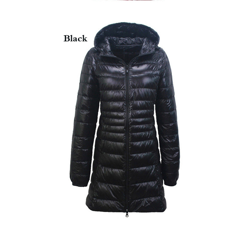Lightweight Mid-length Plus Size Slim Fit Women's Down Jacket