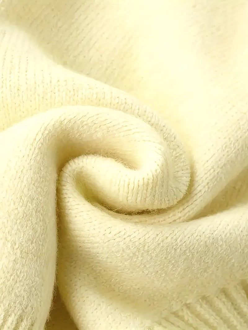 Women's Ivory Yellow Oversized Hooded Cardigan