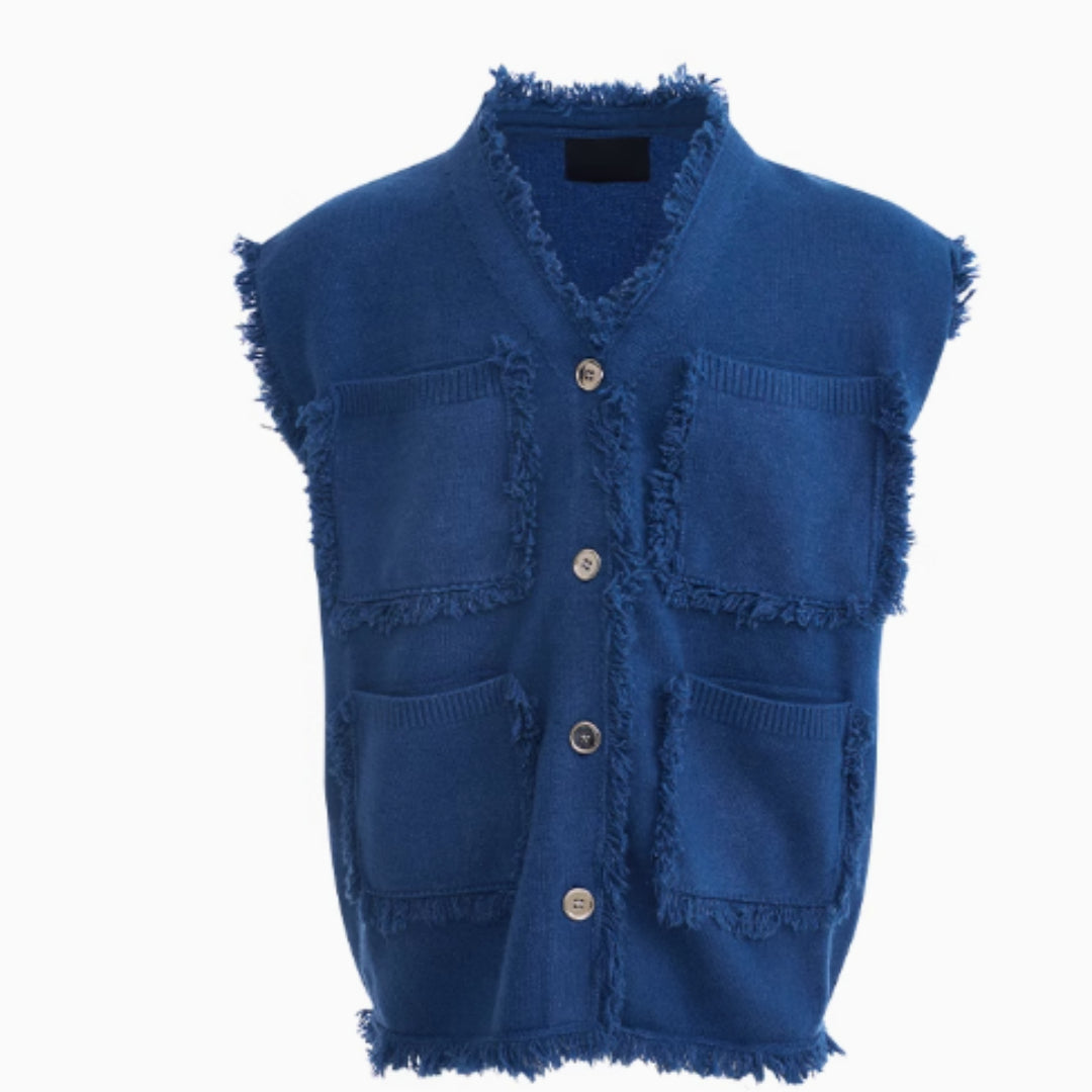 Specialdesign V-hals Sweatervest Frakke til Herrer Efterår