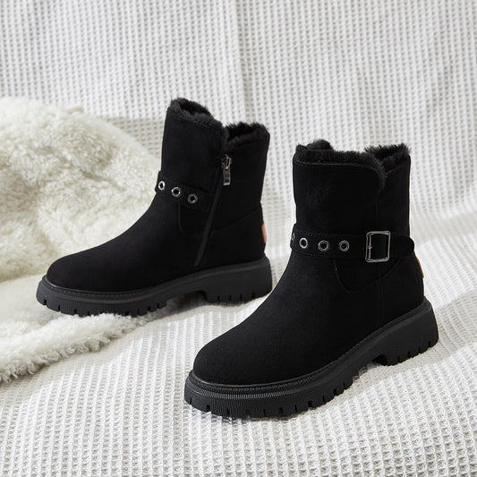 Snow Boots Women's Shoes Fur One In  Winter Leather Cotton