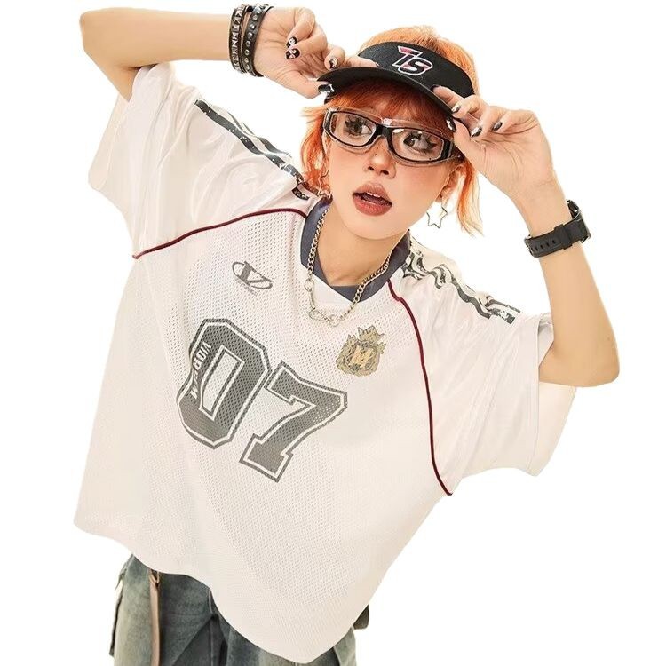Summer College Style Mesh Rugby Short Sleeve