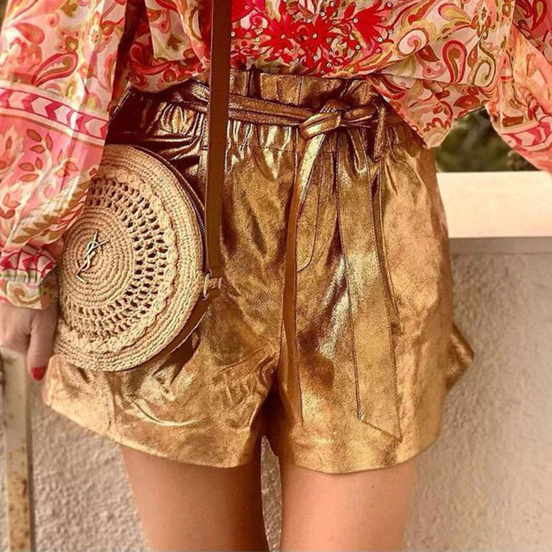 Fashion Belt Loose-fitting Wide-leg Short Jumpsuit