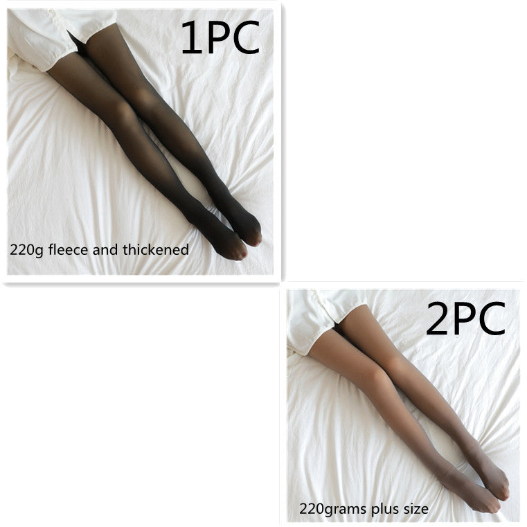 Fake Translucent Plus Size Leggings Fleece Lined Tights Fall And Winter Warm Fleece Pantyhose Women Fleece Lined Pantyhose Thermal Winter Tights