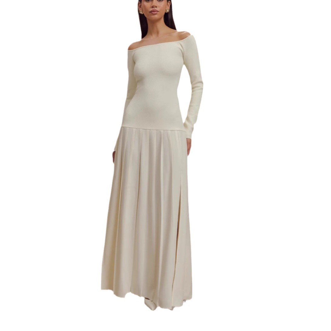 Seamless Off-shoulder European And American-style Dress For Women